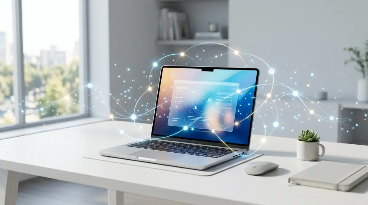 A professional working on a laptop discovering hidden AI productivity tools that actually work.